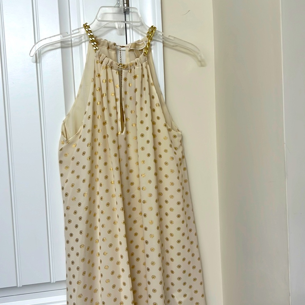 MICHAEL MICHAEL KORS BONE/GOLD SWING DRESS